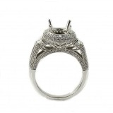 0.69 Cts. 18K White Gold Princess Cut Diamond Halo Engagement Ring Setting